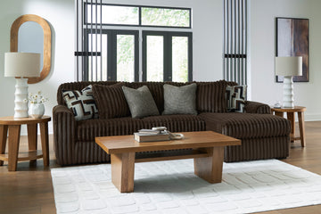 Midnight-Madness Chocolate 2-Piece RAF Sectional Sofa with Chaise - Ornate Home