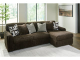 Midnight-Madness Chocolate 2-Piece RAF Sectional Sofa with Chaise - Ornate Home