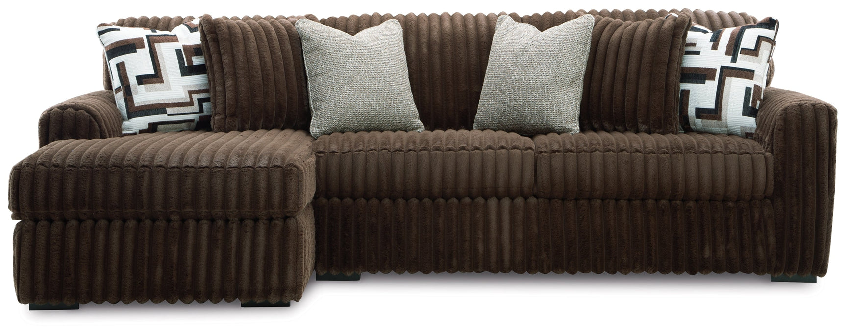 Midnight-Madness Chocolate 2-Piece Sectional Sofa with Chaise (Online Special Price) - Ornate Home