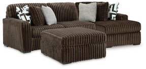 Midnight-Madness Chocolate 2-Piece Sectional and Ottoman (Online Special Price) - Ornate Home