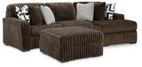 Midnight-Madness Chocolate 2-Piece Sectional and Ottoman - Ornate Home