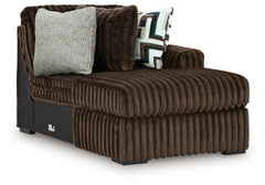 Midnight-Madness Chocolate 2-Piece Sectional and Ottoman - Ornate Home