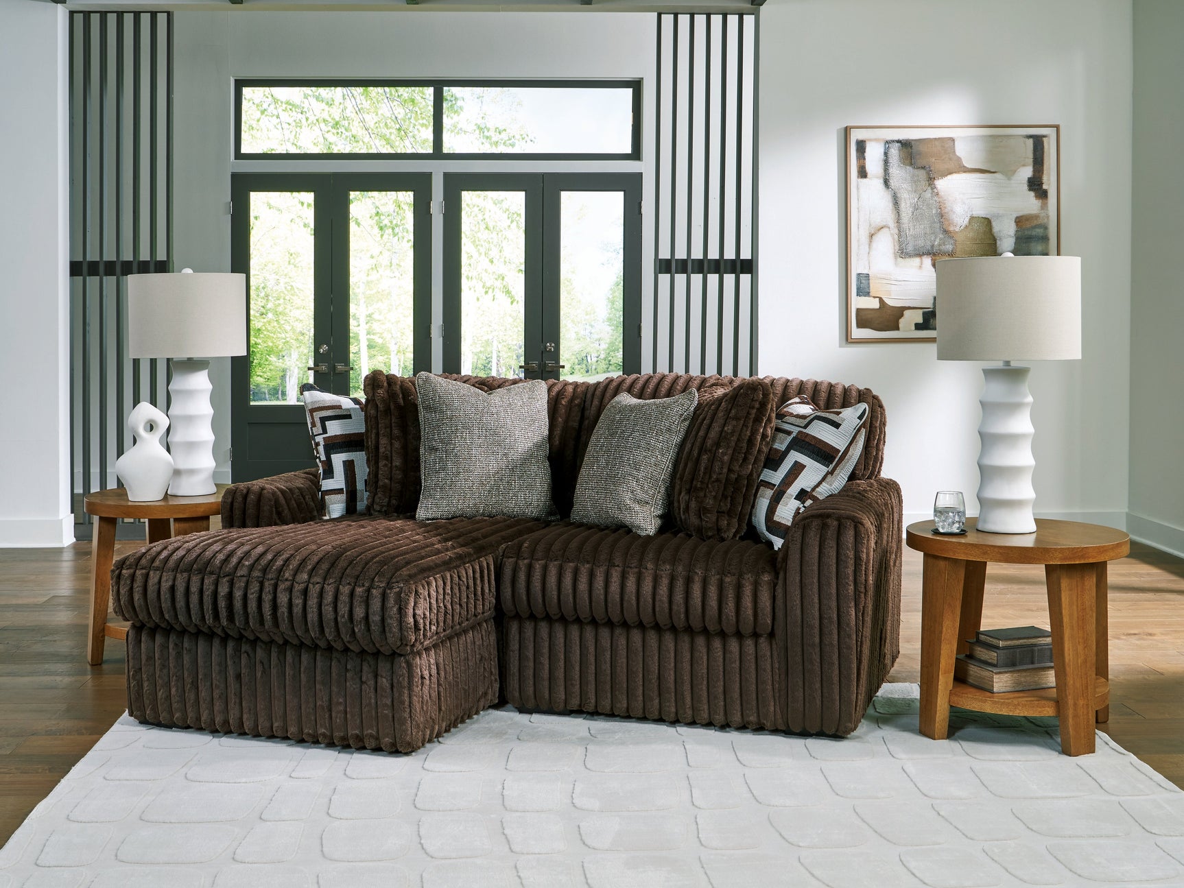 Midnight-Madness Chocolate 2-Piece Sectional with Left Chaise (Online Special Price) - Ornate Home