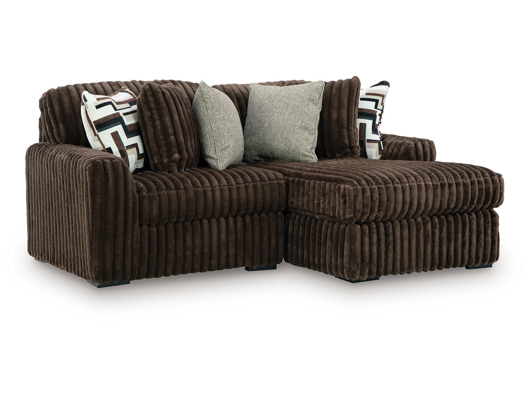 Midnight-Madness Chocolate 2-Piece Sectional with Right Chaise (Online Special Price) - Ornate Home