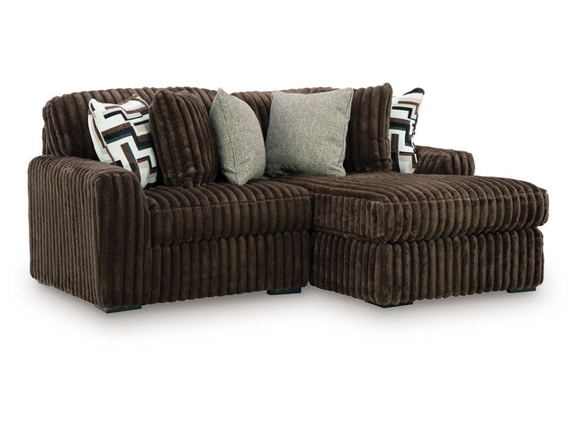 Midnight-Madness Chocolate 2-Piece Sectional with Right Chaise (Online Special Price) - Ornate Home