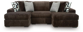 Midnight-Madness Chocolate 3-Piece Double Chaise Sectional (Online Special Price) - Ornate Home