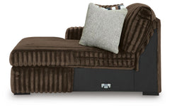 Midnight-Madness Chocolate 3-Piece Sectional, Oversized Chair and Ottoman - Ornate Home