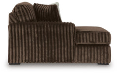 Midnight-Madness Chocolate 3-Piece Sectional, Oversized Chair and Ottoman - Ornate Home