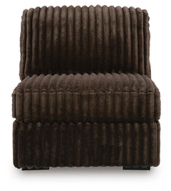 Midnight-Madness Chocolate 3-Piece Sectional, Oversized Chair and Ottoman - Ornate Home