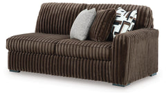 Midnight-Madness Chocolate 3-Piece Sectional, Oversized Chair and Ottoman - Ornate Home