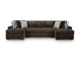 Midnight-Madness Chocolate 3-Piece Sectional with Chaise (Online Special Price) - Ornate Home