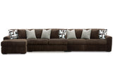 Midnight-Madness Chocolate 3-Piece Sectional with Chaise (Online Special Price) - Ornate Home