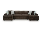 Midnight-Madness Chocolate 3-Piece Sectional with Chaise - Ornate Home