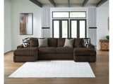 Midnight-Madness Chocolate 3-Piece Sectional with Chaise - Ornate Home