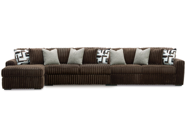 Midnight-Madness Chocolate 3-Piece Sectional with Chaise - Ornate Home