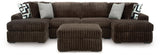 Midnight-Madness Chocolate 3-Piece Sectional with Chaise and Ottoman (Online Special Price) - Ornate Home