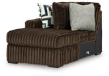 Midnight-Madness Chocolate 3-Piece Sectional with Chaise and Ottoman (Online Special Price) - Ornate Home