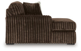 Midnight-Madness Chocolate 3-Piece Sectional with Chaise and Ottoman (Online Special Price) - Ornate Home
