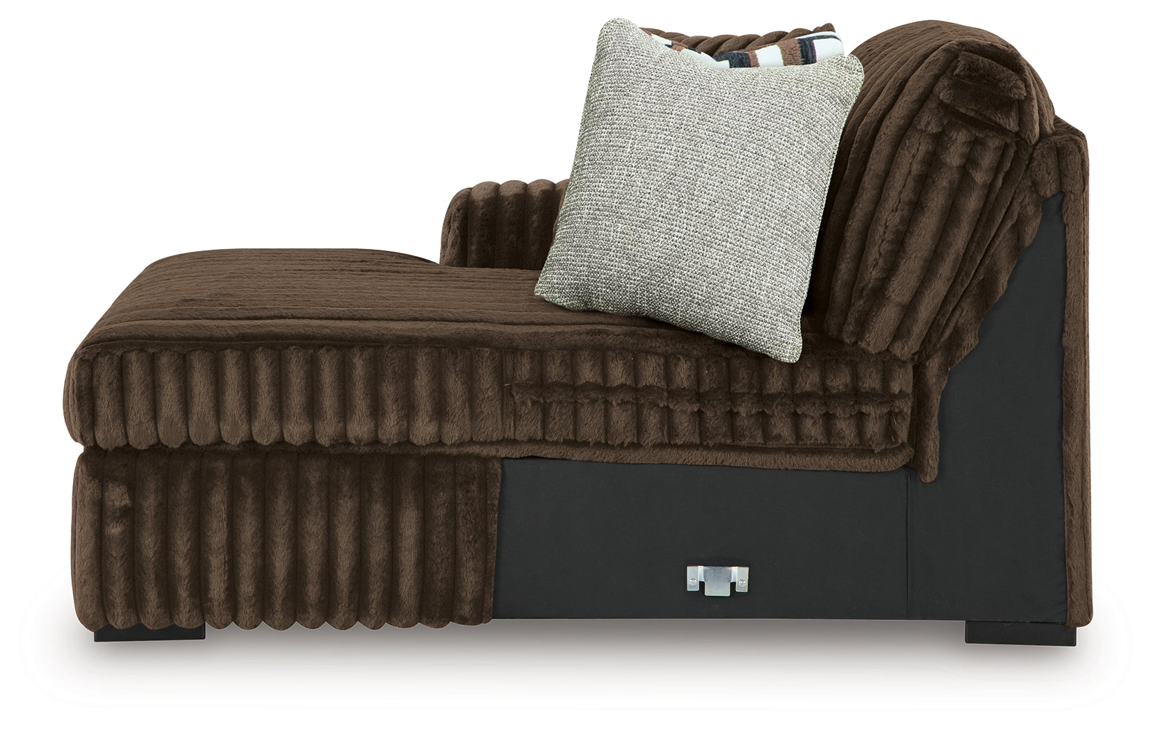 Midnight-Madness Chocolate 3-Piece Sectional with Chaise and Ottoman (Online Special Price) - Ornate Home