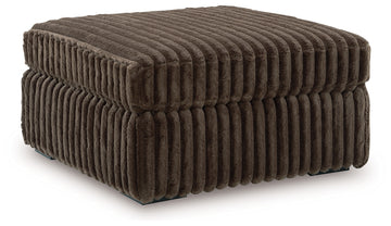 Midnight-Madness Chocolate 3-Piece Sectional with Chaise and Ottoman - Ornate Home