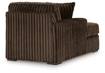 Midnight-Madness Chocolate 3-Piece Sectional with Chaise and Ottoman - Ornate Home