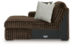 Midnight-Madness Chocolate 3-Piece Sectional with Chaise and Ottoman - Ornate Home