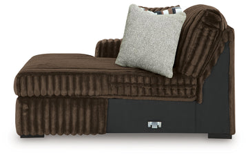 Midnight-Madness Chocolate 3-Piece Sectional with Chaise and Ottoman - Ornate Home