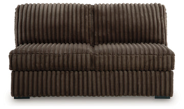 Midnight-Madness Chocolate 3-Piece Sectional with Chaise and Ottoman - Ornate Home