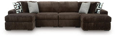 Midnight-Madness Chocolate 4-Piece Double Chaise Sectional - Ornate Home