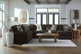 Midnight-Madness Chocolate 4-Piece RAF Sectional with Chaise (Online Special Price) - Ornate Home