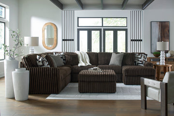 Midnight-Madness Chocolate 4-Piece RAF Sectional with Chaise - Ornate Home