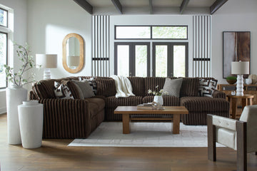 Midnight-Madness Chocolate 4-Piece RAF Sectional with Chaise - Ornate Home
