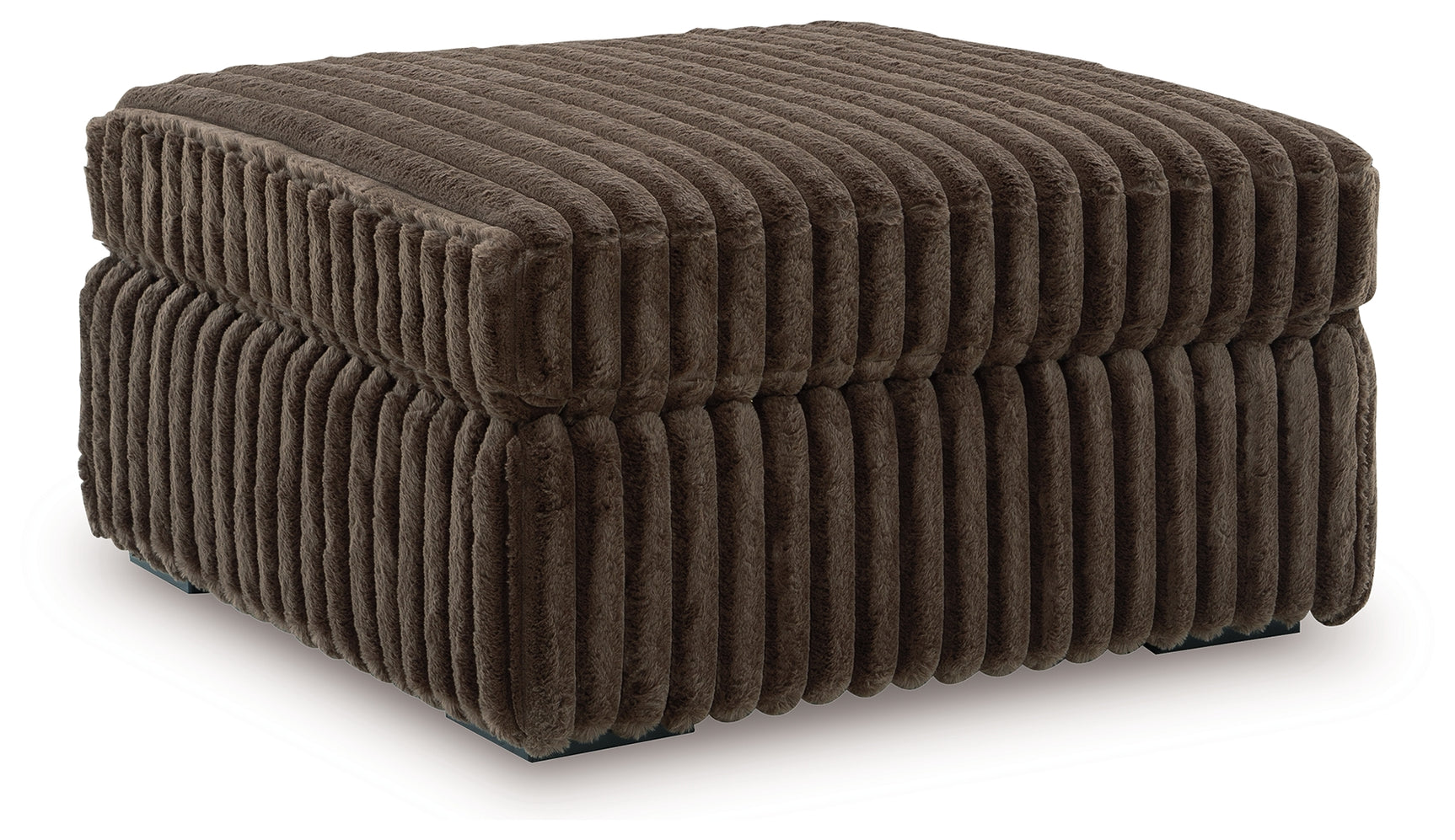 Midnight-Madness Chocolate 4-Piece Sectional and Oversized Accent Ottoman - Ornate Home