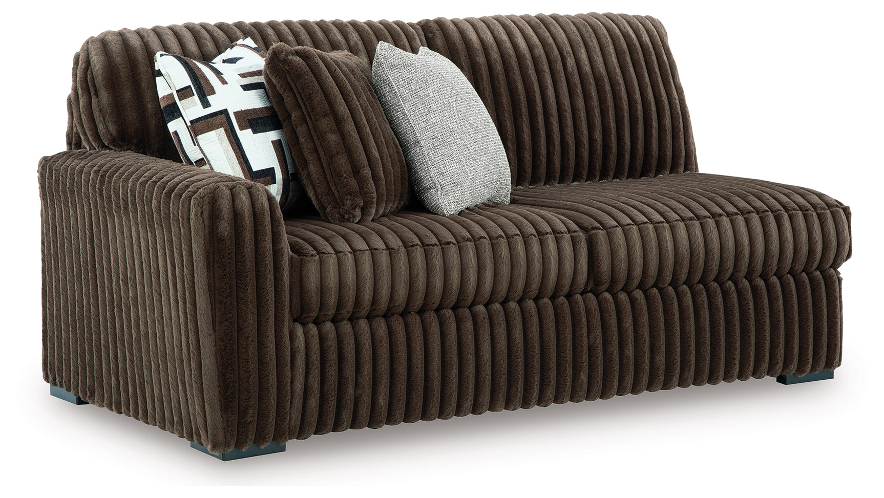 Midnight-Madness Chocolate 4-Piece Sectional and Oversized Accent Ottoman - Ornate Home