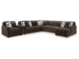 Midnight-Madness Chocolate 4-Piece Sectional and Oversized Chair - Ornate Home