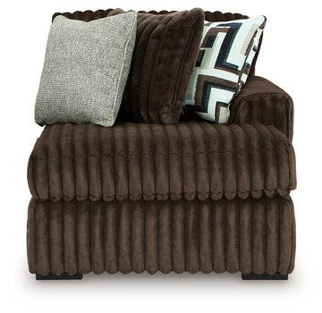 Midnight-Madness Chocolate 4-Piece Sectional and Oversized Chair - Ornate Home
