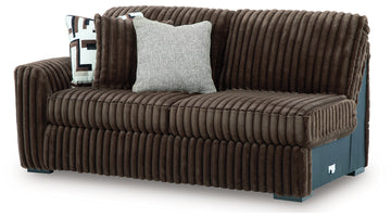 Midnight-Madness Chocolate 4-Piece Sectional and Oversized Chair - Ornate Home