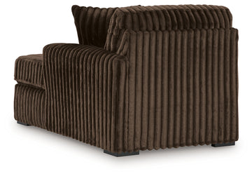 Midnight-Madness Chocolate 4-Piece Sectional with Chaise, Oversized Chair and Ottoman - Ornate Home