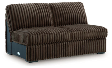 Midnight-Madness Chocolate 4-Piece Sectional with Chaise, Oversized Chair and Ottoman - Ornate Home