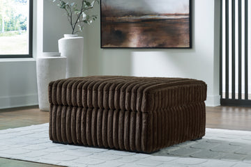 Midnight-Madness Chocolate 4-Piece Sectional with Chaise, Oversized Chair and Ottoman - Ornate Home