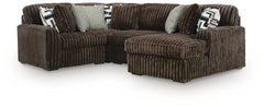 Midnight-Madness Chocolate 4-Piece Sectional with RAF Chaise - Ornate Home