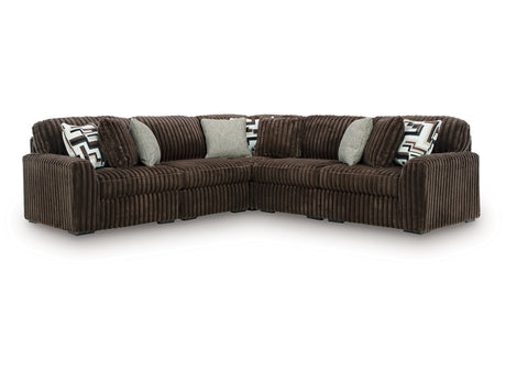Midnight-Madness Chocolate 5-Piece Sectional - Ornate Home