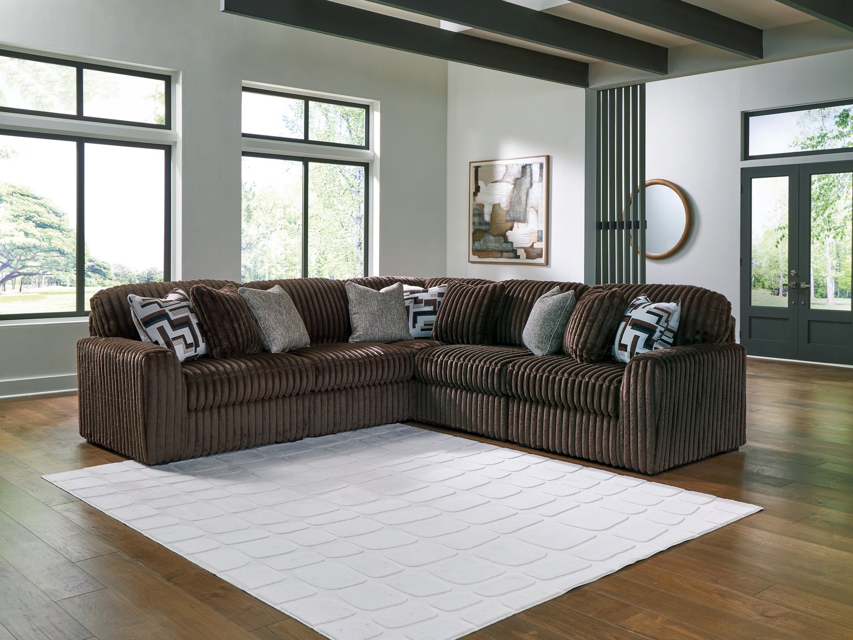 Midnight-Madness Chocolate 5-Piece Sectional - Ornate Home