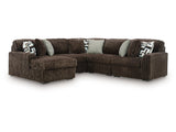 Midnight-Madness Chocolate 5-Piece Sectional with Left Chaise (Online Special Price) - Ornate Home