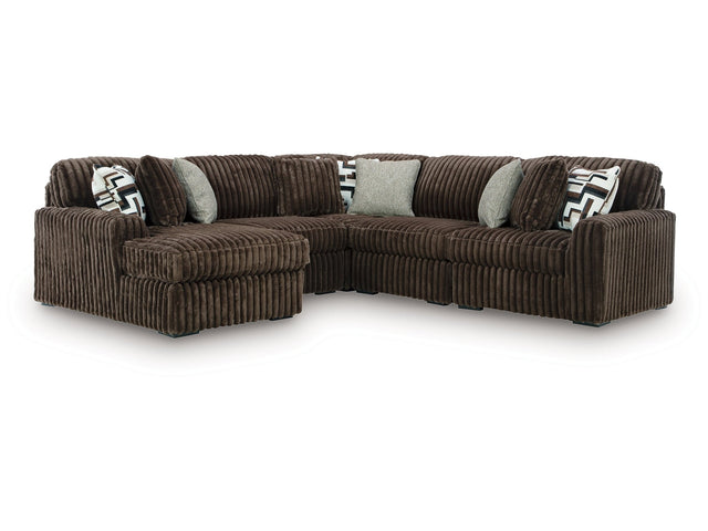 Midnight-Madness Chocolate 5-Piece Sectional with Left Chaise (Online Special Price) - Ornate Home