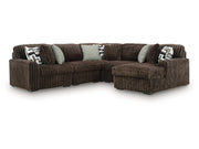 Midnight-Madness Chocolate 5-Piece Sectional with Right Chaise (Online Special Price) - Ornate Home