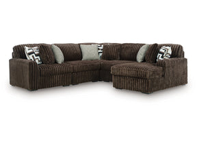 Midnight-Madness Chocolate 5-Piece Sectional with Right Chaise (Online Special Price) - Ornate Home
