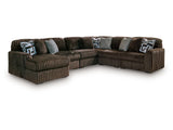 Midnight-Madness Chocolate 6-Piece Sectional with Left Chaise - Ornate Home