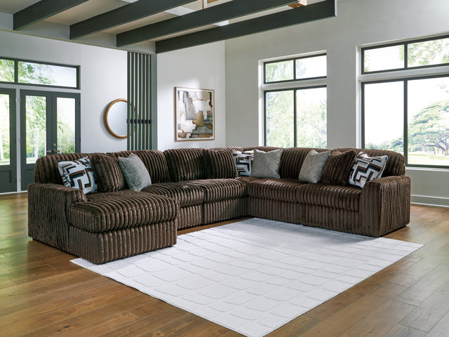 Midnight-Madness Chocolate 6-Piece Sectional with Left Chaise - Ornate Home
