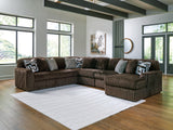 Midnight-Madness Chocolate 6-Piece Sectional with Right Chaise - Ornate Home